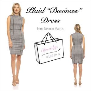 Mock-Neck, Sleeveless, Plaid Dress
